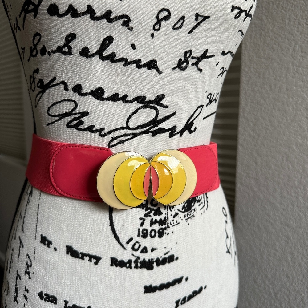 FCUK French Connection Stretch Elastic Thick Belt size S (coral/peach color)